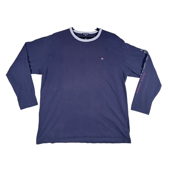 Polo Jeans Co. Ralph Lauren Other - Polo Jeans Co Ralph Lauren Mens XL Navy Long Sleeve Ringer T-Shirt Flag Logo